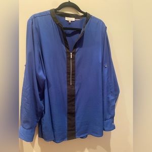 Calvin Klein 3/4 zip blouse